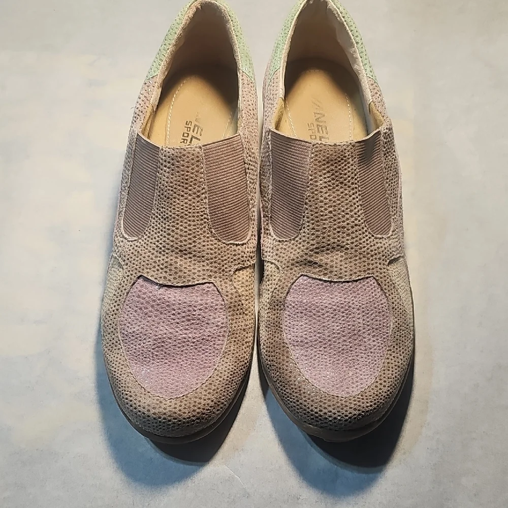 Vaneli Tan Sneakers Comfortable Slip-On Style